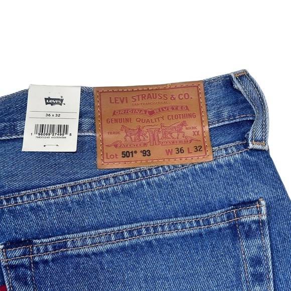 Levi's® Premium 501 ‘93 Straight Fit Paint Splatter Distressed Jeans - Picture 9 of 10